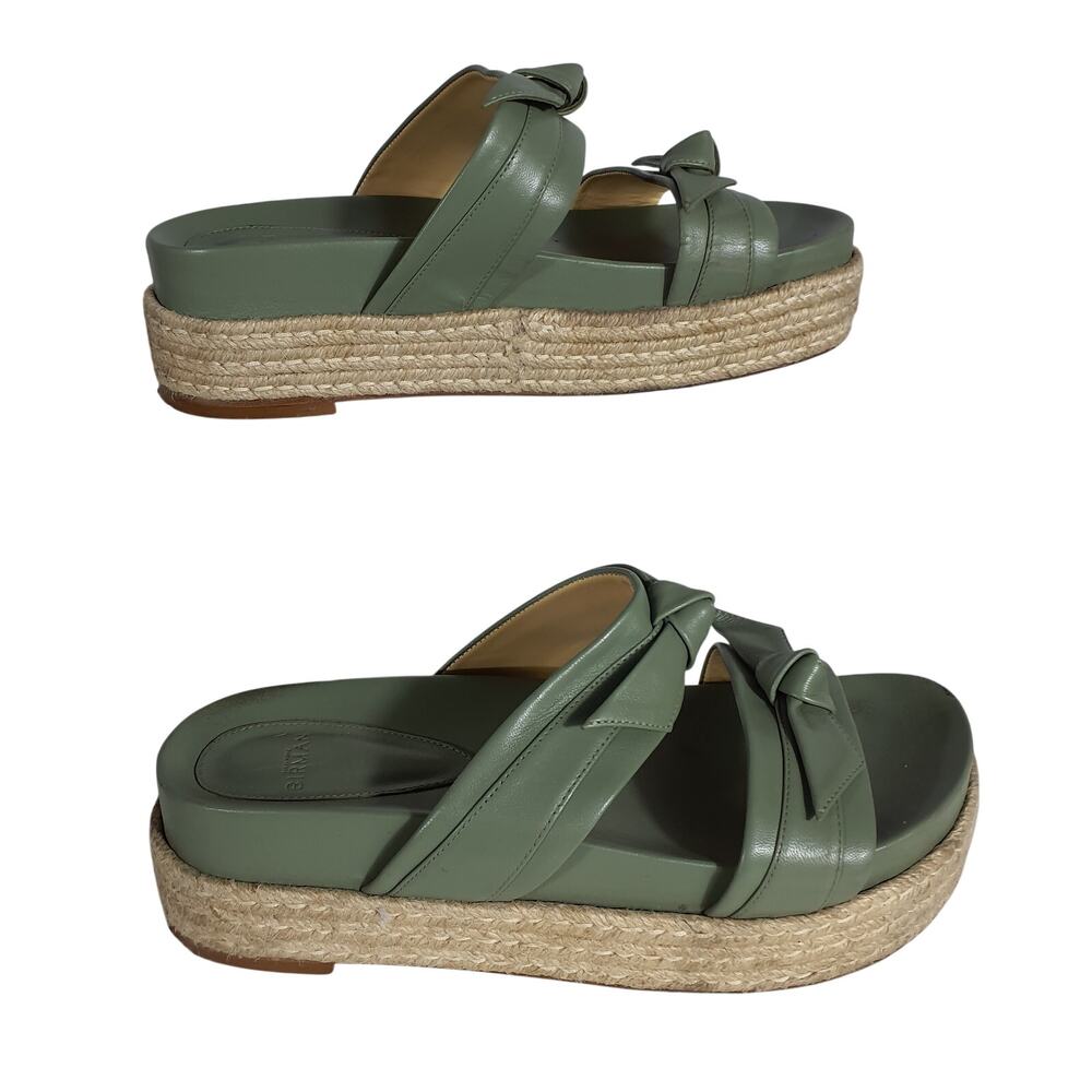 Alexandre Birman Knotted Green Clarita Espadrille Slides Size 38 EU / US 8 - Picture 3 of 7